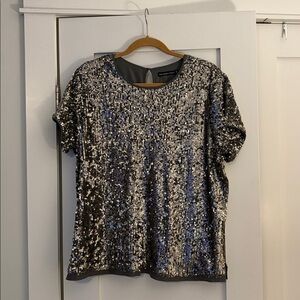 Abercrombie & Fitch Gray Sequin Top